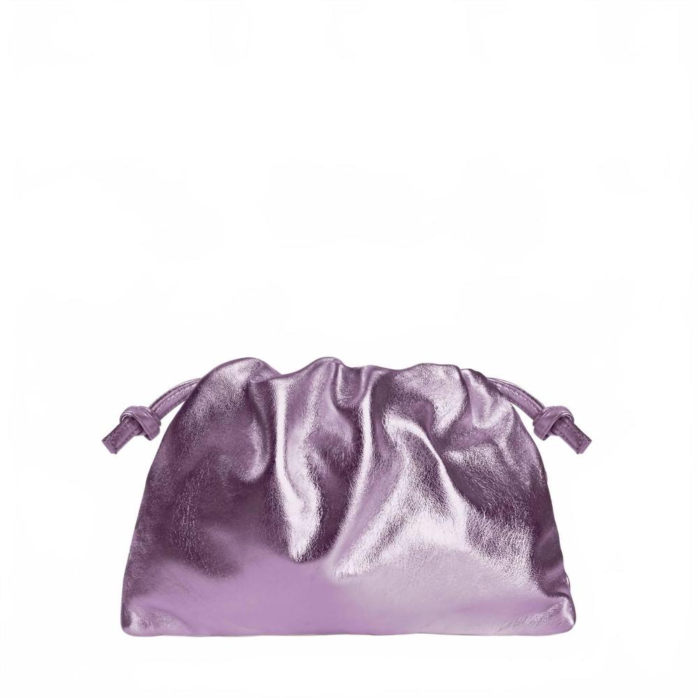 NEW LEMIZ women's monica crossbody clutch bag in pink metallic